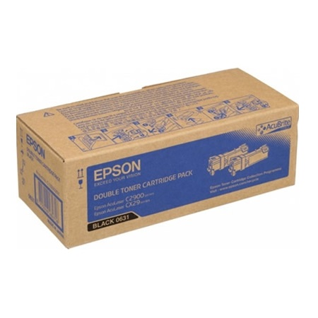 Product image for Epson S050631 Pack of 2 Black Original Toner Cartridges - Small