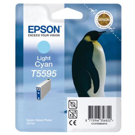 Product image for Epson T5595 Light Cyan Original Ink Cartridge (Penguin) (T559540) - Small