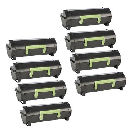Product image for 999inks Compatible Eight Pack Lexmark 56F2000 Black Standard Capacity Laser Toner Cartridges - Small