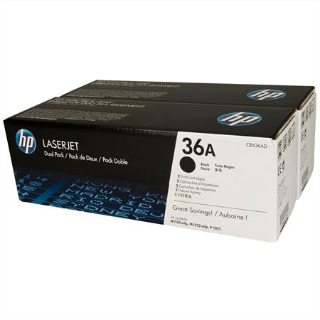 Product image for HP 36A Black Original Toner Cartridge - Twin Pack - Small