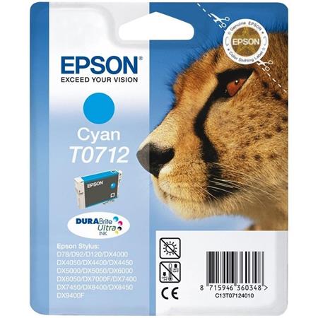 Product image for Epson T0712 Cyan Original Ink Cartridge (Cheetah) (T071240) - Small