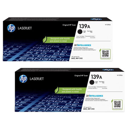 Product image for HP 139A/W1390A Black Original Standard Capacity Laser Toner Cartridges Twin Pack - Small