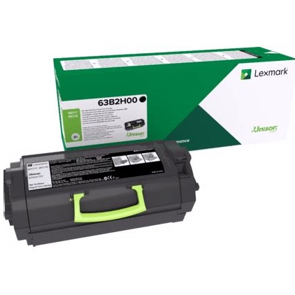 Product image for Lexmark 63B2H00 Black Original High Capacity Toner Cartridge - Small