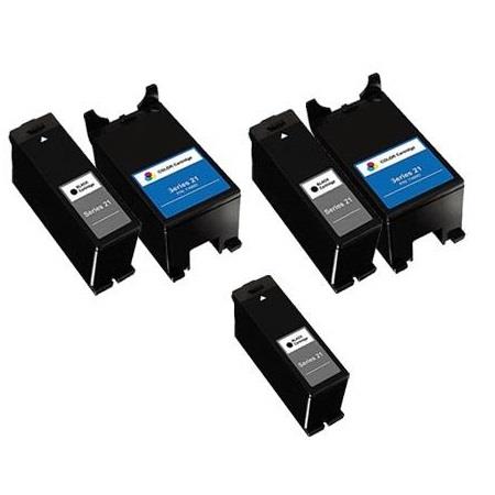 Product image for 999inks Compatible Multipack Dell Series 21/22/23/24 2 Full Sets + 1 Extra Black Inkjet Printer Cartridges - Small