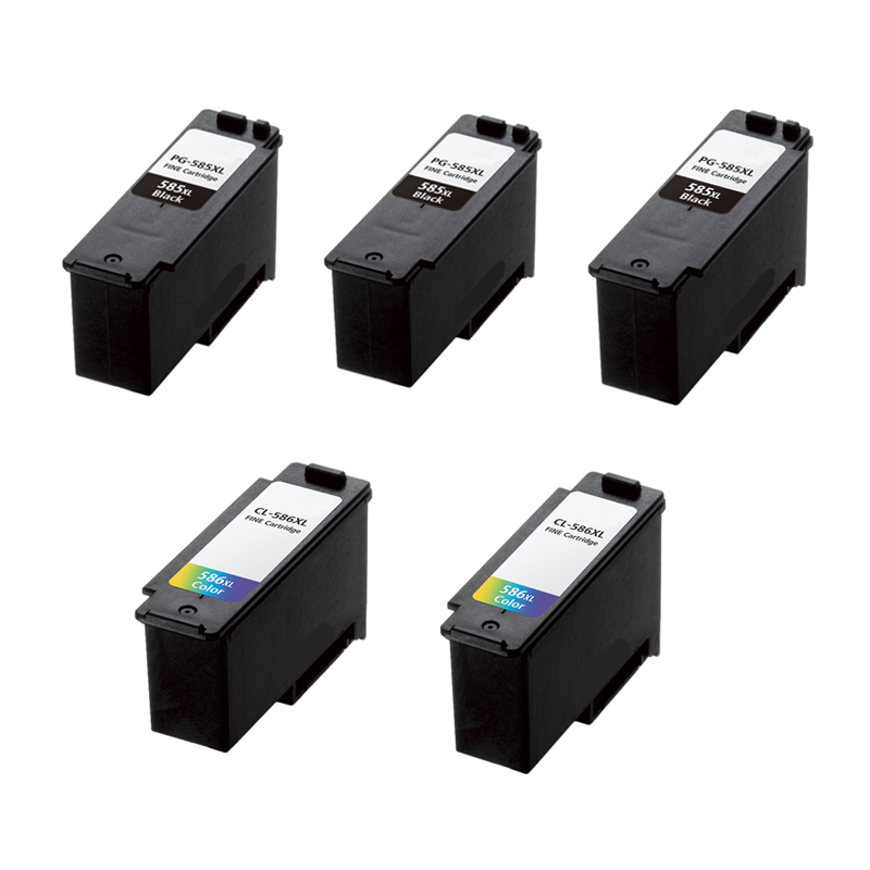 Product image for 999inks Compatible Multipack Canon PG-585XL and CL-586XL 2 Full Set + 1 EXTRA Black Inkjet Printer Cartridges - Small