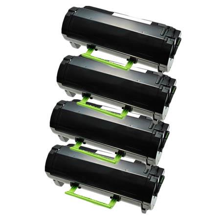 Product image for 999inks Compatible Quad Pack Lexmark 522 Black Standard Capacity Laser Toner Cartridges - Small