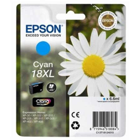 Product image for Epson 18XL (T18124010) Cyan Original Claria Home High Capacity Ink Cartridge (Daisy) - Small