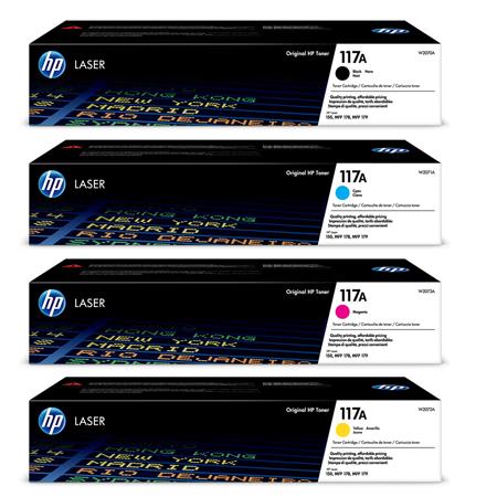 Product image for HP 117A Full Set Original Standard Capacity Laser Toner Cartridges - Small