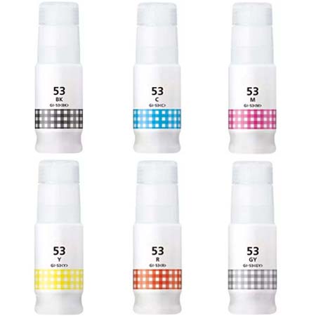 Product image for 999inks Compatible Multipack Canon GI-53BK/R 1 Full Set Ink Bottles - Small