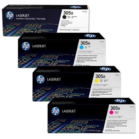 Product image for HP 305X/305A Full Set Original Laser Toner Cartridges - Small