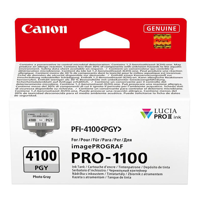 Product image for Canon PFI-4100PGY Photo Grey Original Ink Cartridge - Small