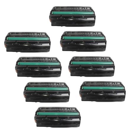 Product image for 999inks Compatible Eight Pack Ricoh 407249 Black Standard Capacity Laser Toner Cartridges - Small