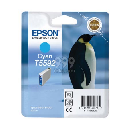 Product image for Epson T5592 Cyan Original Ink Cartridge (Penguin) (T559240) - Small