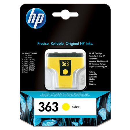 Product image for HP 363 Yellow Original Ink Print Cartridge (C8773EE) - Small