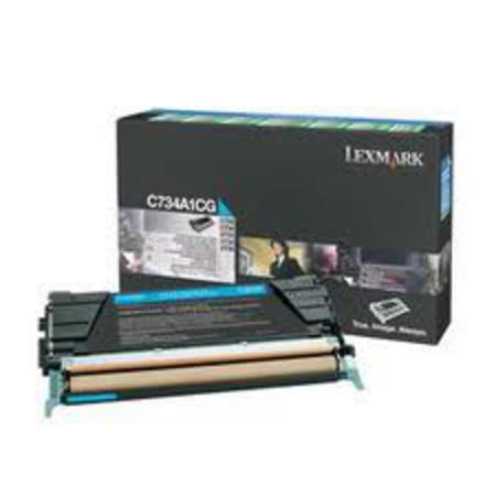 Product image for Lexmark C734A1CG Original Cyan Return Program Toner Cartridge - Small