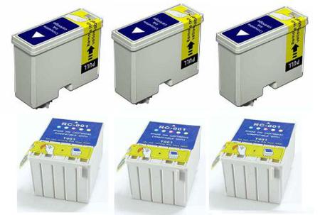Product image for 999inks Compatible Multipack Epson S187/T001 3 Full Sets Inkjet Printer Cartridges - Small