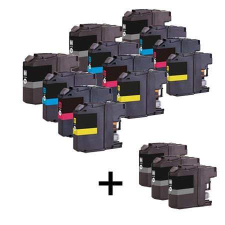 Product image for 999inks Compatible Multipack Brother LC127XL /LC125XL 3 Full Sets + 3 FREE Black Inkjet Printer Cartridges - Small