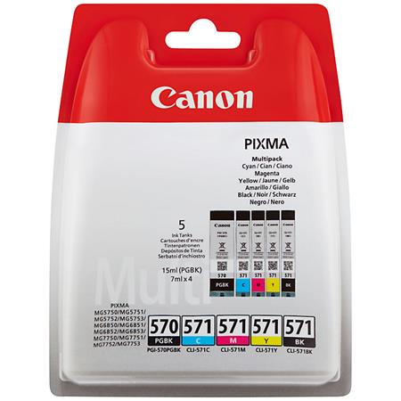 Product image for Canon PGI-570PGBK/CLI-571 BK/C/M/Y Multipack Original Standard Capacity Ink Cartridge - Small