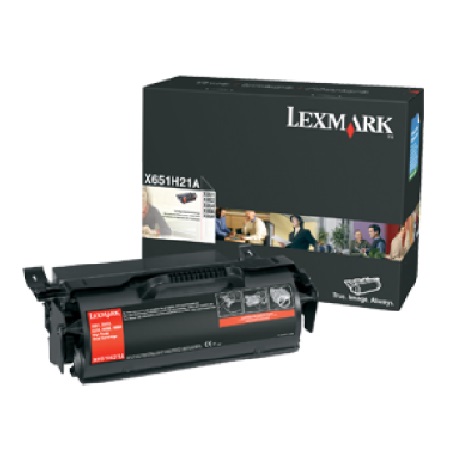 Product image for Lexmark X651H21E Black Original High Capacity Return Programme Toner Cartridge - Small