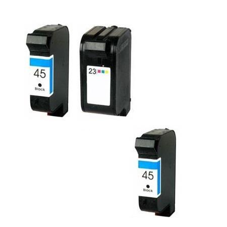 Product image for 999inks Compatible Multipack HP 45/23 1 Full Set + 1 Extra Black Inkjet Printer Cartridges - Small