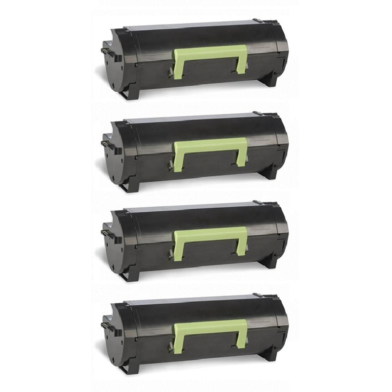 Product image for 999inks Compatible Quad Pack Lexmark 512H (51F2H00) Black High Capacity Laser Toner Cartridges - Small