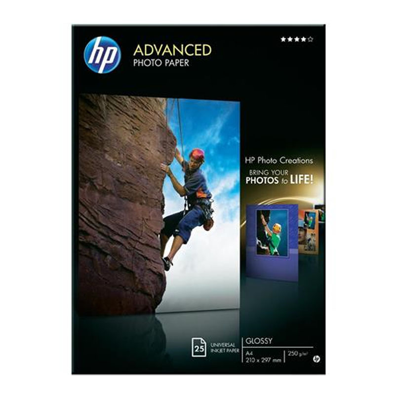 Product image for HP Q5456A Advanced Glossy Photo Paper A4 250gsm (25 sheets) - Small