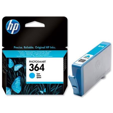 Product image for HP 364 Cyan Original Standard Capacity Ink Cartridge with Vivera Ink (CB318EE) - Small