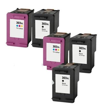 Product image for 999inks Compatible Multipack HP 303XL 2 Full Sets + 1 Extra Black Inkjet Printer Cartridges - Small