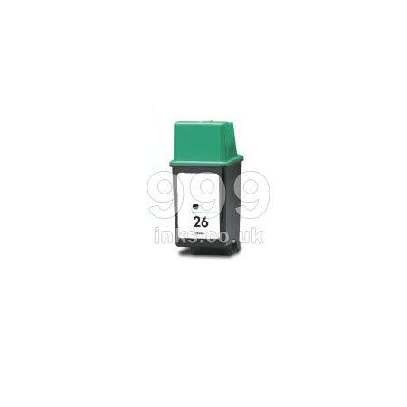 Product image for 999inks Compatible Black HP 26 Inkjet Printer Cartridge - Small