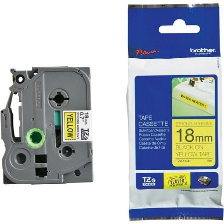 Product image for Brother TZe-S641 Original P-Touch Label Tape (18mm x 8m) Black On Yellow - Small
