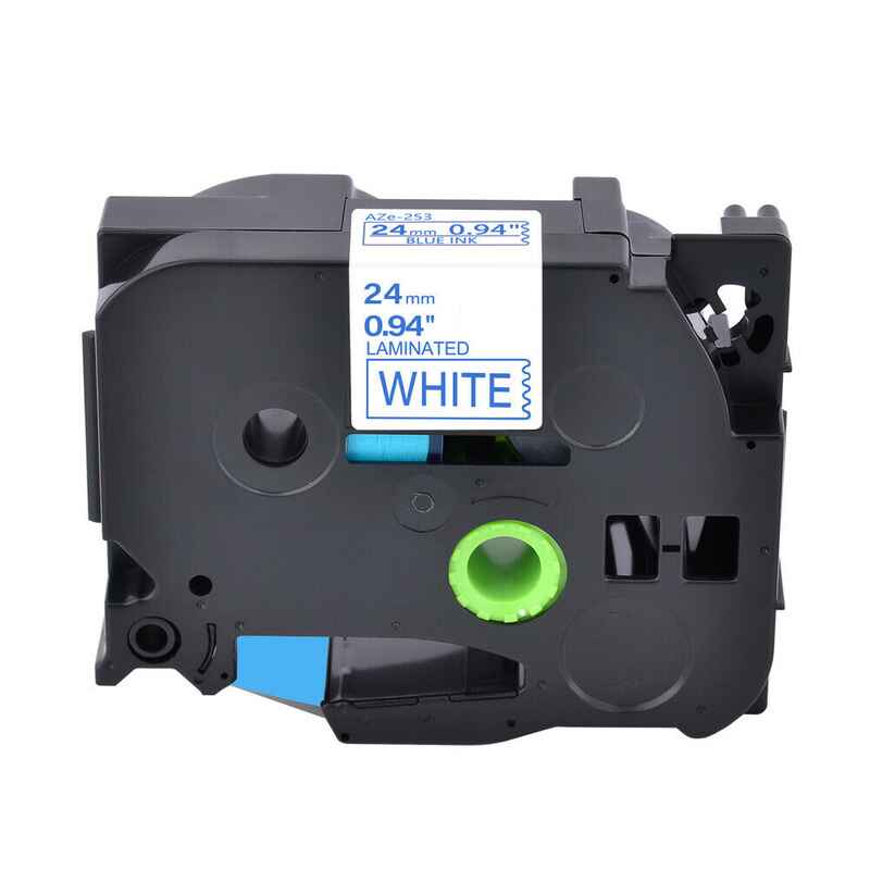 Product image for 999inks Compatible Brother TZe-253 P-Touch Label Tape (24mm x 8m) Blue On White - Small
