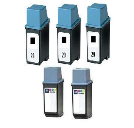Product image for 999inks Compatible Multipack HP 29/49 2 Full Sets + 1 Extra Black Inkjet Printer Cartridges - Small