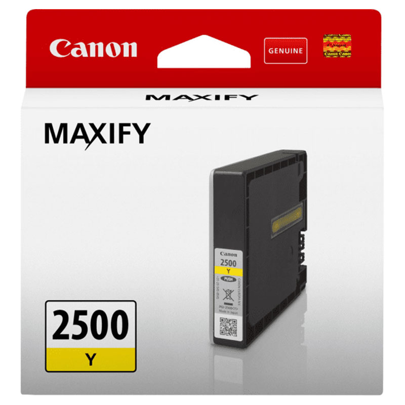 Product image for Canon PGI-2500Y Yellow Original Standard Capacity Ink Cartridge - Small