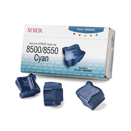 Product image for Xerox 108R00669 Cyan  Colour Originalstix (Pack of 3 Sticks) - Small