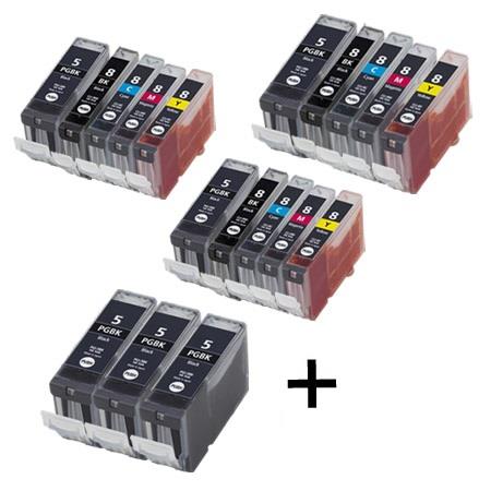 Product image for 999inks Compatible Multipack Canon PGI-5 and CLI-8 3 Full Sets + 3 FREE Black Inkjet Printer Cartridges - Small