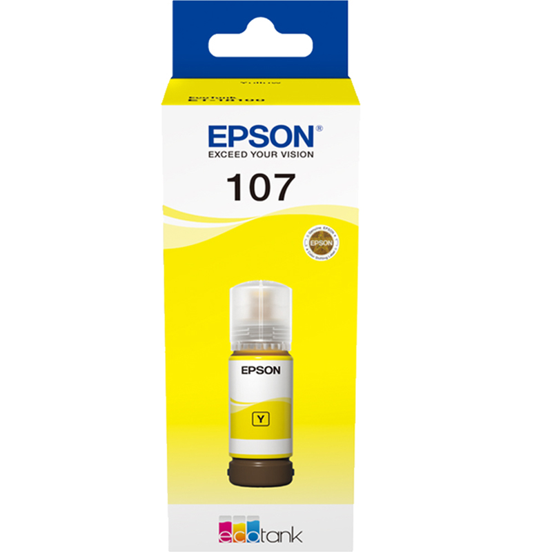 Product image for Epson 107 (C13T09B440) Yellow Original Ink Bottle - Small