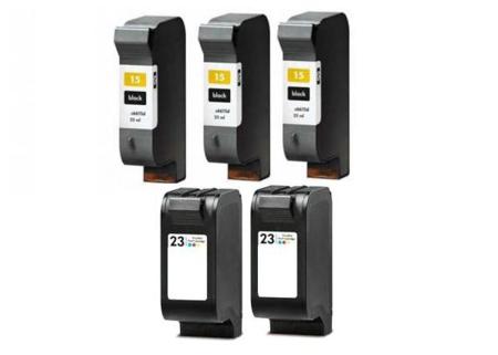 Product image for 999inks Compatible Multipack HP 15/23 2 Full Sets + 1 Extra Black Inkjet Printer Cartridges - Small