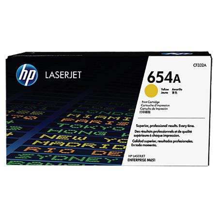 Product image for HP 654A Original Yellow Toner Cartridge (CF332A) - Small