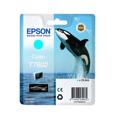 Product image for Epson T7602 Cyan Original Ink Cartridge - Small