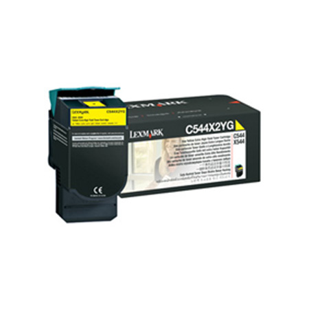 Product image for Lexmark C544X2YG Yellow Original Extra High Capacity Toner Cartridge - Small