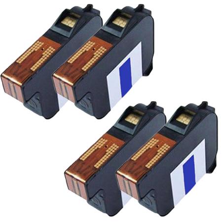 Product image for 999inks Compatible Quad Pack Pitney Bowes DE6128 Blue Inkjet Printer Cartridges - Small
