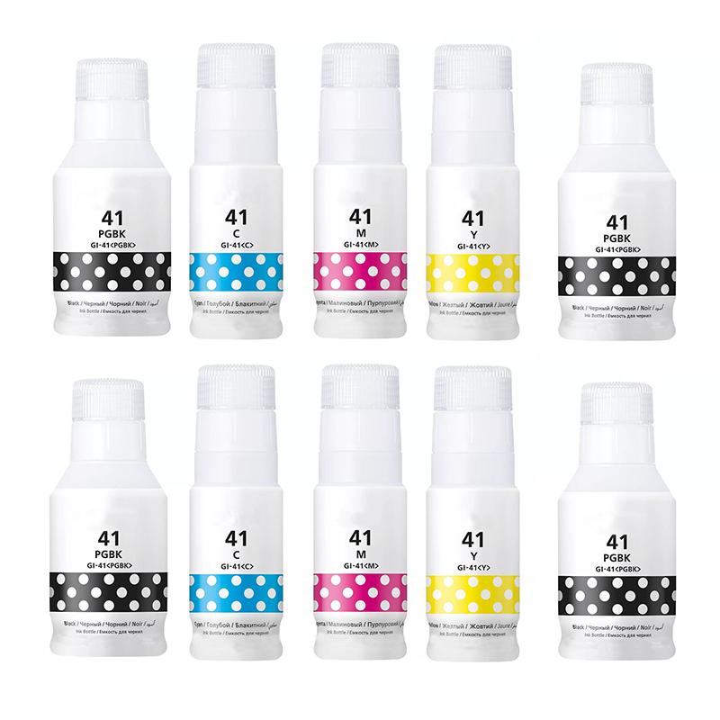Product image for 999inks Compatible Multipack Canon GI-41PGBK/C/M/Y 2 Full Sets + 2 FREE Black Original Ink Bottles - Small