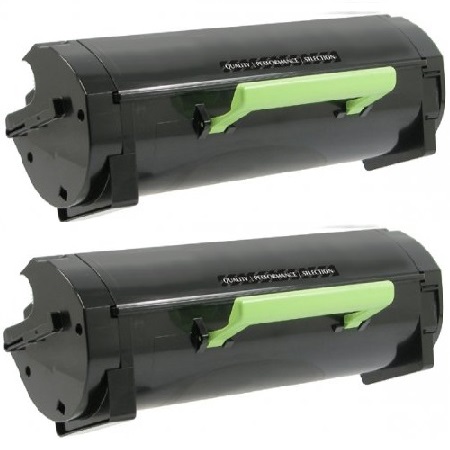 Product image for 999inks Compatible Twin Pack Lexmark 60F0HA0 Black High Capacity Laser Toner Cartridges - Small