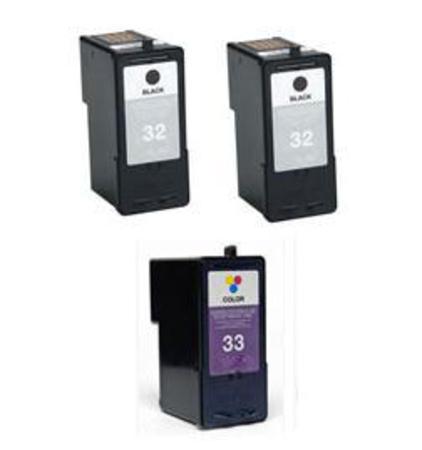 Product image for 999inks Compatible Multipack Lexmark 32/33 1 Full Set + 1 Extra Black Inkjet Printer Cartridges - Small