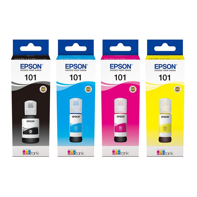 Product image for Epson 101BK/C/M/Y Full Set Original Ink Bottles - Small