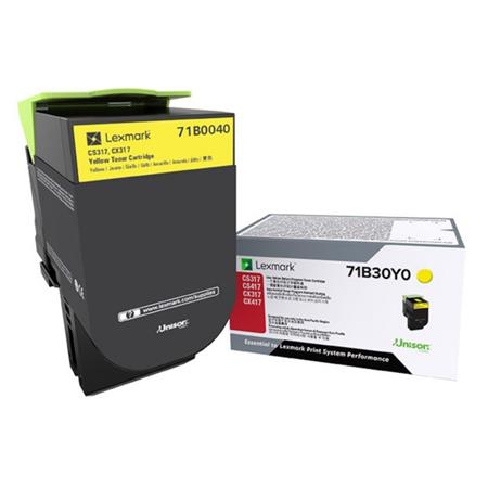 Product image for Lexmark 71B0040 Yellow Original Toner Cartridge - Small