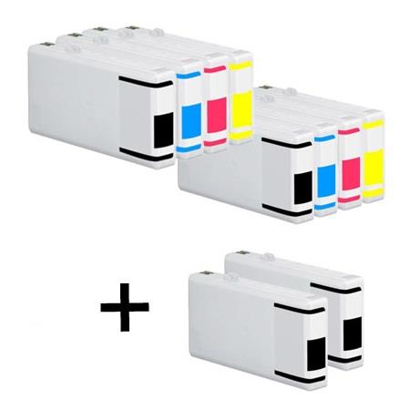 Product image for 999inks Compatible Multipack Epson T7021/4 2 Full Sets + 2 FREE Black Inkjet Printer Cartridges - Small