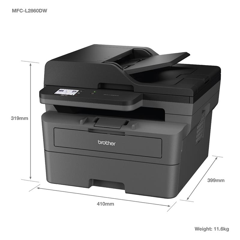 Product image for Brother MFC-L2860DW A4 Mono Multifunction Laser Printer - Small