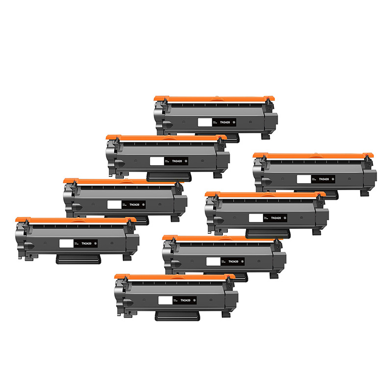Product image for 999inks Compatible Eight Pack Brother TN2420 Black High Capacity Laser Toner Cartridges - Small