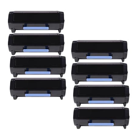 Product image for 999inks Compatible Eight Pack Lexmark 51B2X00 Black Extra High Capacity Laser Toner Cartridges - Small
